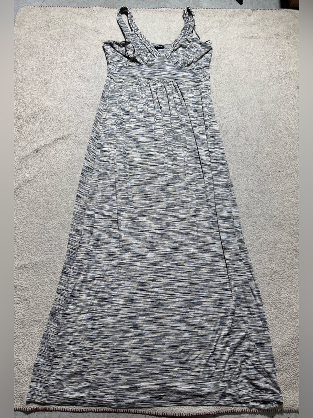 Cable & Gauge Dress Womens Large Sleeveless Maxi V-Neck Pullover A-Line NEW